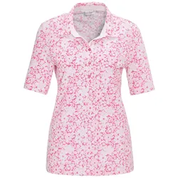 Poloshirt GOLDNER "Kurzgröße Pikee-Druckpoloshirt", Damen, Gr. 20, pink (pink, weiß), Obermaterial: 100% Baumwolle CO., normal, Sonstiges, Shirts, Ohne