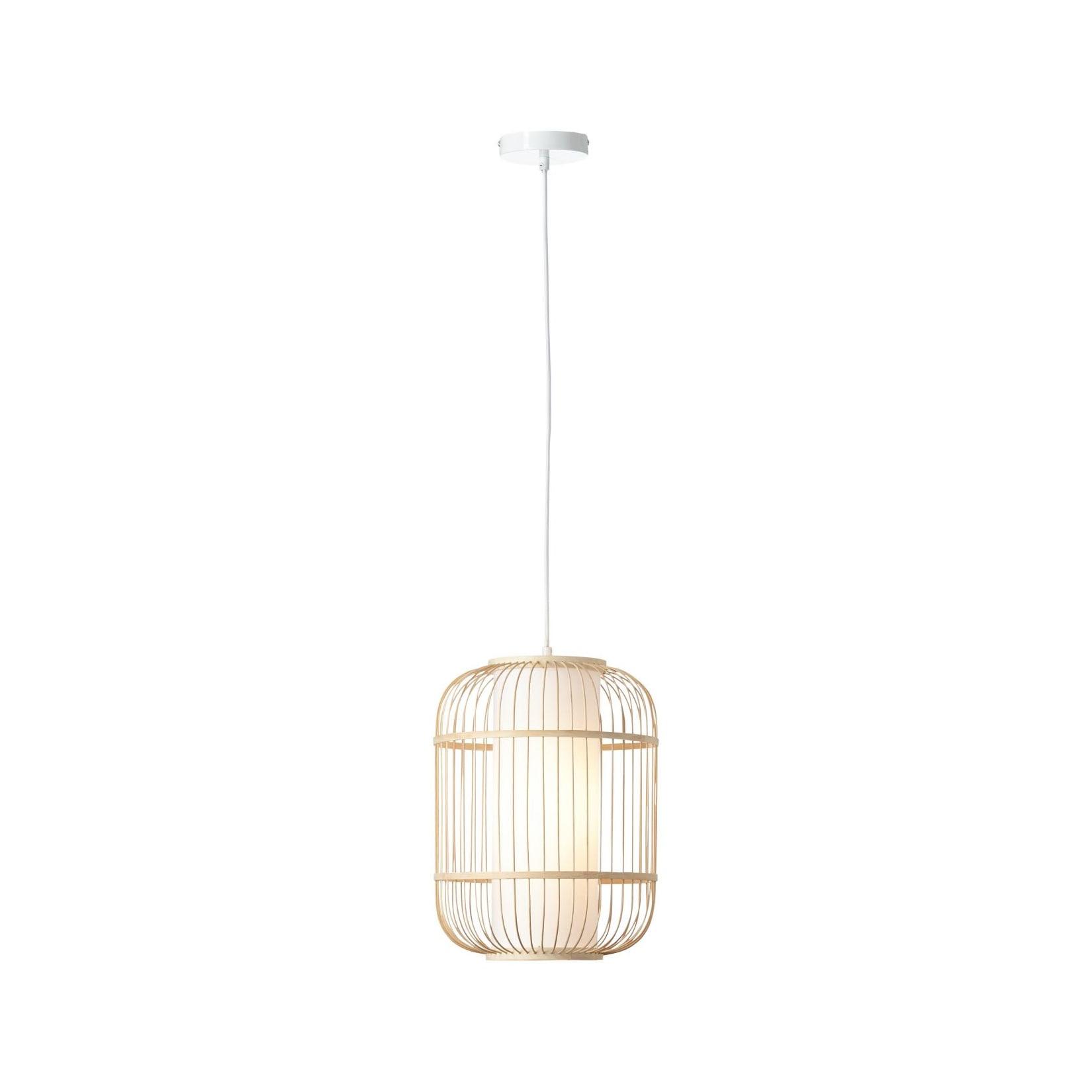 Brilliant Bones Pendelleuchte Ø 30 cm - E27-Fassung, dimmbar, natürliche Materialien, Natur/Weiß, ohne Leuchtmittel - ideal für Esszimmer & Wohnzimmer