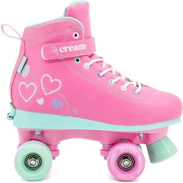 Cream Skates Kids Roller Skates CREAM Scoop Hearts Adjustable (Pink - 12.5C-2)  - Pink;Teal - Size: 12.5C-2 UK