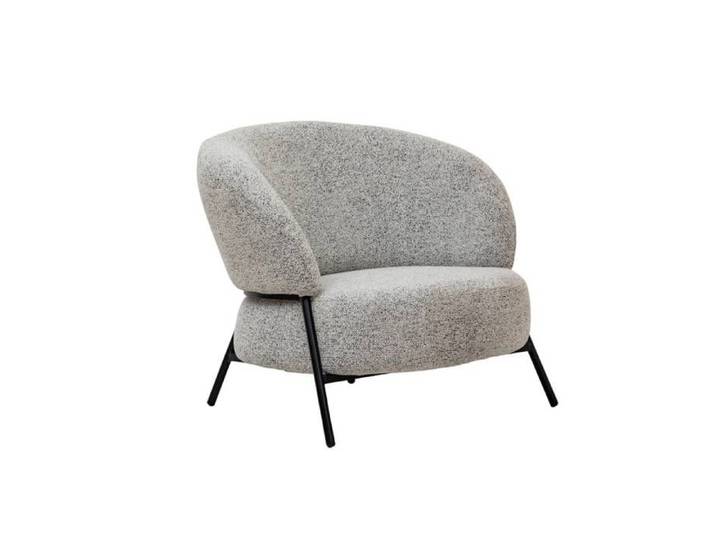 Fauteuil en tissu bouclette gris Aaron