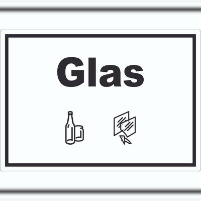 HB-Druck Glas Mülltrennung Aufkleber Text Symbol Scheibe Flasche A1 (594x841mm)