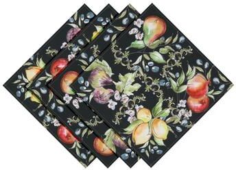 "Laural Home Tuscan Fruit Sketch Napkin Set of 4 - 20"" x 20"""