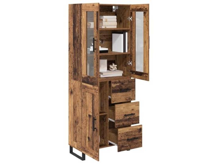 KTHLBRH Sideboard mit Schublade 2 Stück Holz und Glas Stauraum, minimalistisches Wohnmöbel, Doppeltüren, modernes Design