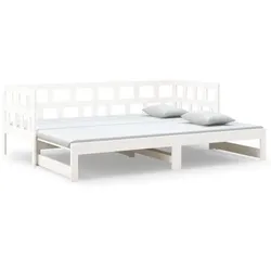 vidaXL Tagesbett Ausziehbar Weiß Massivholz Kiefer 2x(90x190) cm