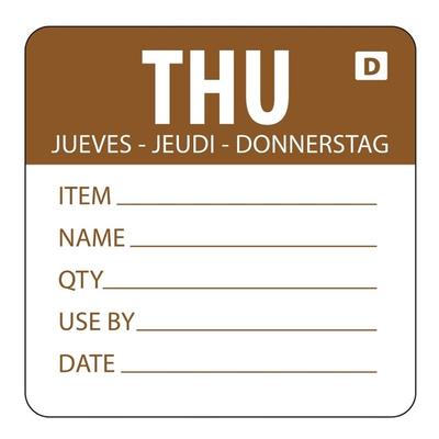 Vogue auflösbare Etiketten Donnerstag braun