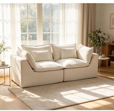 "GDFStudio - 74.8"" 2‑Seater Modular Cloud Sectional Sofa with Wide Deep Seat"