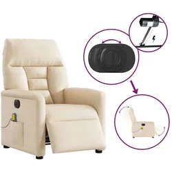 vidaXL, Sessel, Massagesessel mit Aufstehhilfe Beige Mikrofasergewebe Relaxsessel