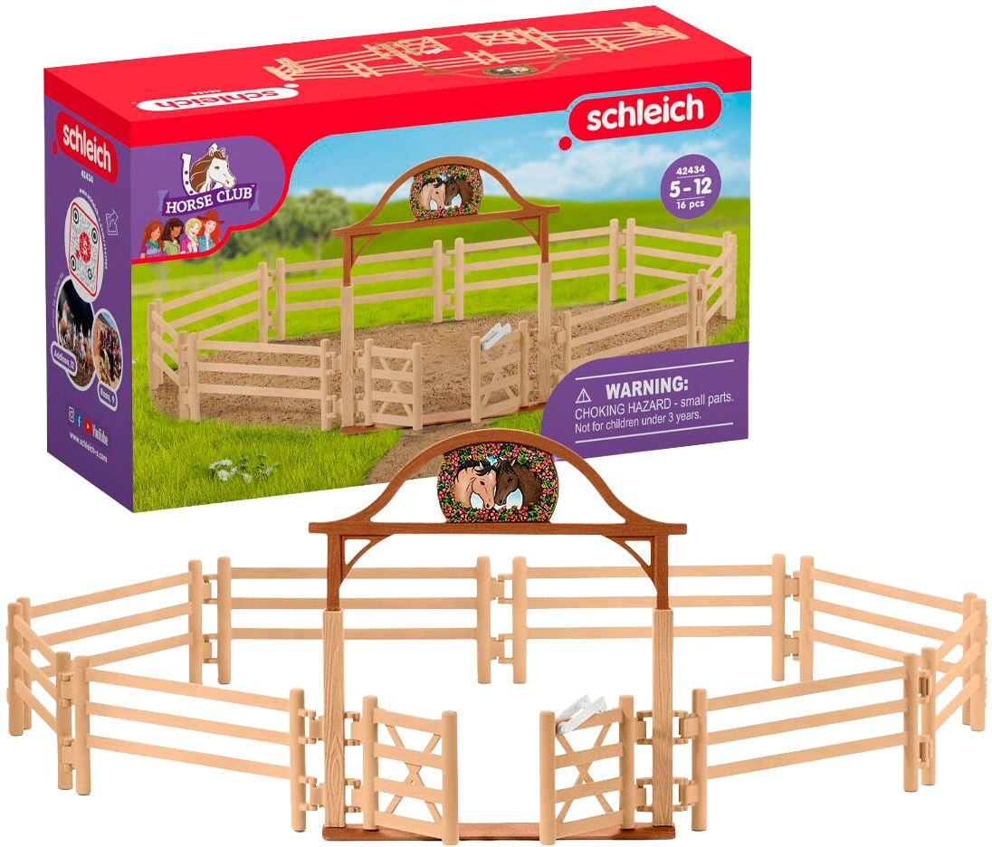 Spielwelt SCHLEICH "HORSE CLUB, Pferdekoppel mit Eingangstor (42434)", bunt, Spielfigurenwelten, Kinder, Kunststoff, Spielwelt, Made in Germany, Topseller