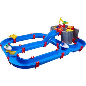 AquaPlay Wasserbahn 8700001543 Harbour,, mit Schleuse, Wasserpumpe und Kran, 63 Teile