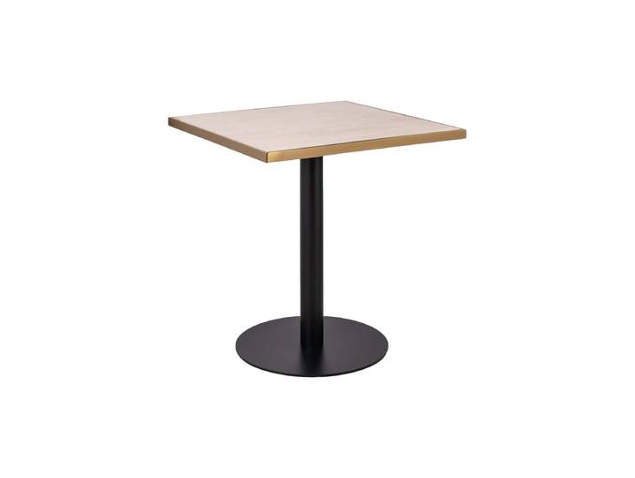 Design Bistrotisch „Brazza“ aus Edelstahl und Kunstmarmor Beige Richmond Interiors