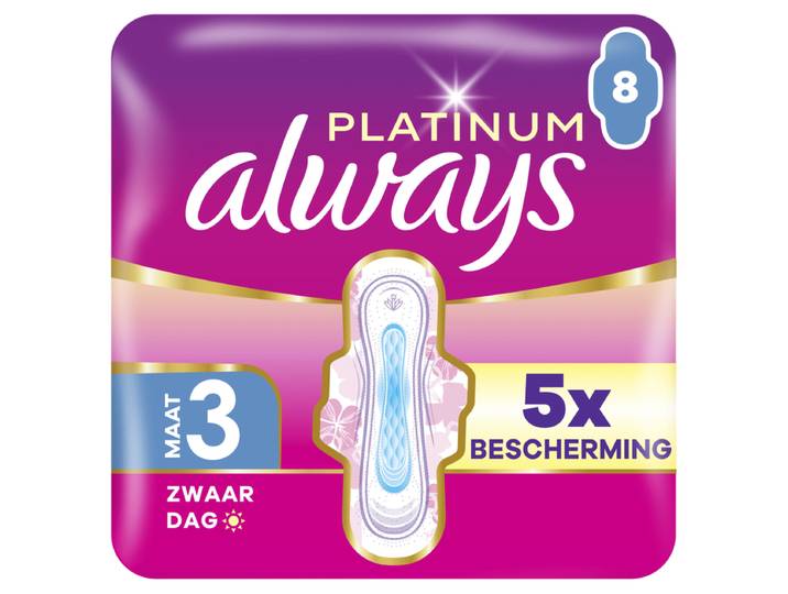 Always Platinum Night Maandverband, 8 Stuks