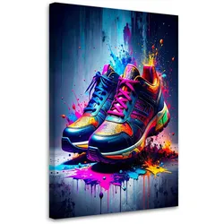 LEINWANDBILD Graffiti Bunte Schuhe Street Art 70x100cm
