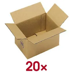Nestler Wellpapp-Faltkartons 22,5/17,5/14,7 cm 20 Stück braun, 22.5x14.7x17.5 cm