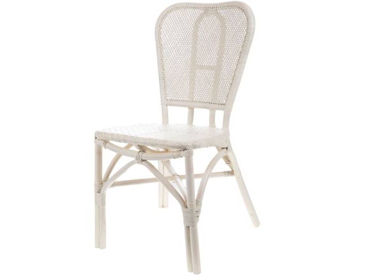 Chaise bistrot 50x57x90 cm en rotin blanc