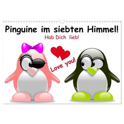 Pinguine im siebten Himmel! (Wandkalender 2027 DIN A3 quer), CALVENDO Monatskalender