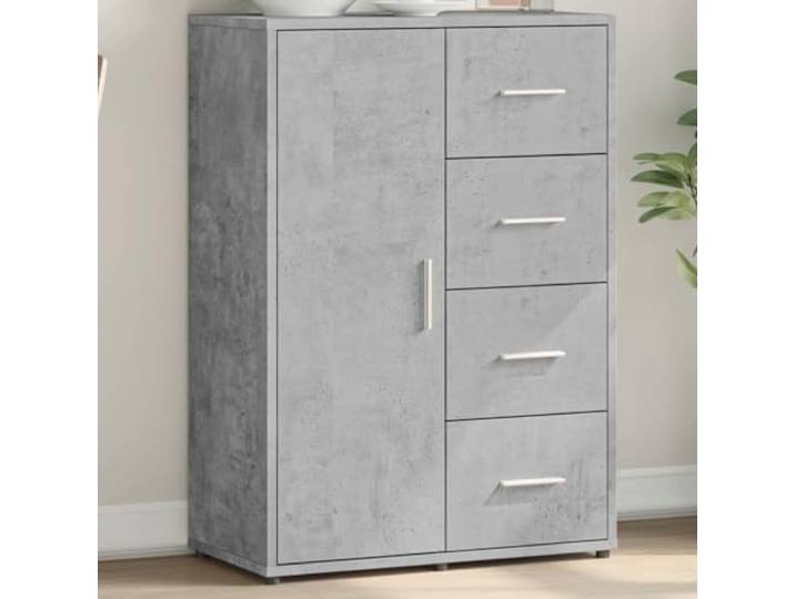 HEFZGDB Betongraues Sideboard aus Holzwerkstoff fürs Wohnzimmer mit großer Ablagefläche und praktischem Stauraum, stabiles Sideboard mit Feuchtigkeitsbeständigkeit zur Wandbefestigung