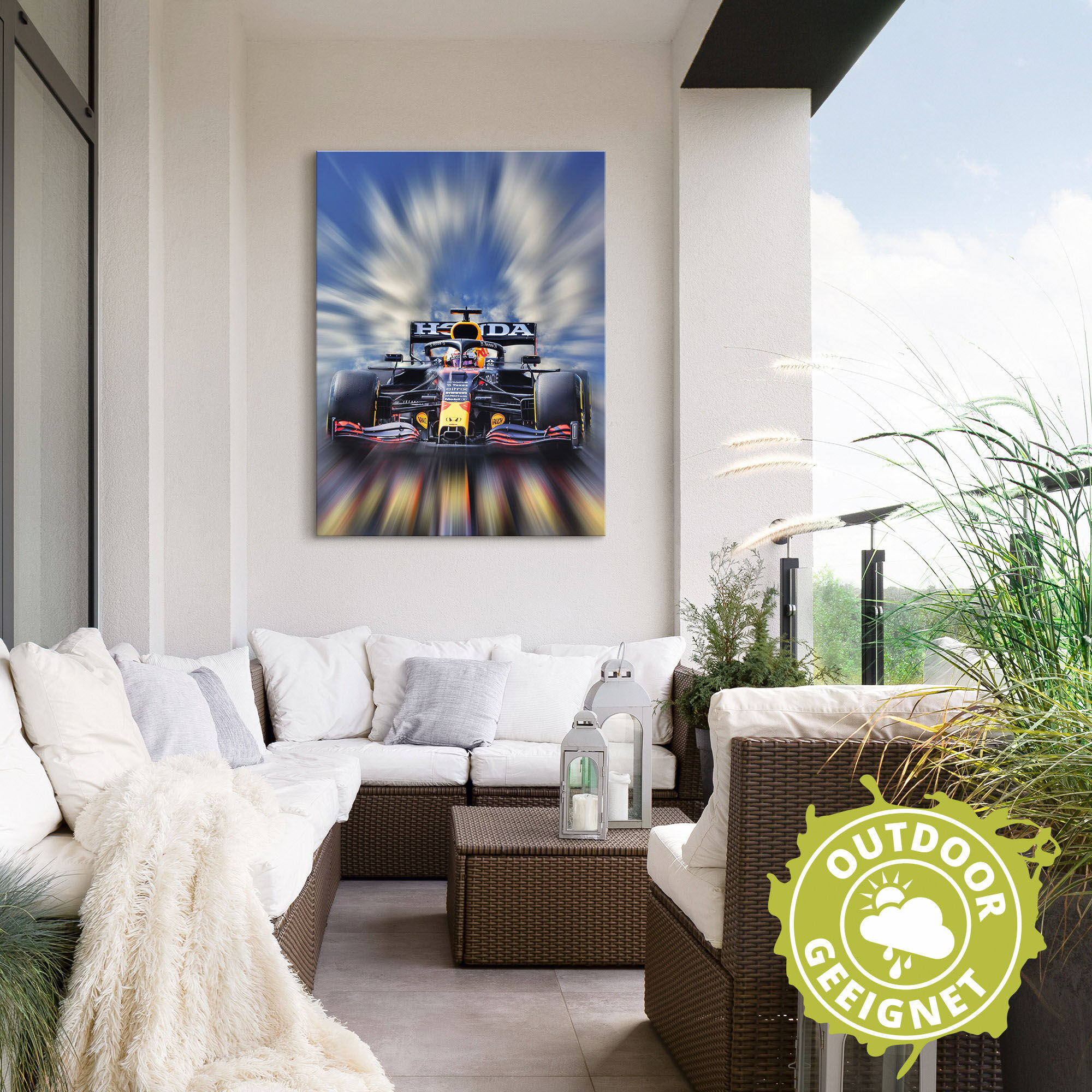 Wandbild ARTLAND "Max Verstappen - Weltmeister der Formel1", blau (farbe bild(er): blau), B:45cm H:60cm, Bilder, Wandbild, als Alubild, Leinwandbild, Poster in verschied. Grössen farbe bild(er): blau B/H/T: 45cm x 60cm, Alu-Dibond-Druck Auto Hochformat, 1