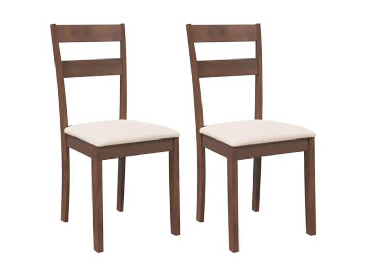 KLGBNCVE Esszimmerstühle mit Kissen 2 STK. Braun Massivholz Gummibaum Zeitloses ergonomisches Design, bequeme Rückenlehne, maximale Entspannung, vielseitig einsetzbar