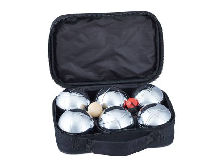 Relaxdays 4 x Boule Set Metall 6 Kugeln