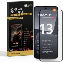1x 9D Keramik-Glass für Xiaomi 13 FULL COVER 3D KLAR Panzerfolie Displayschutz Schutzfolie Ceramic Screen-Protector