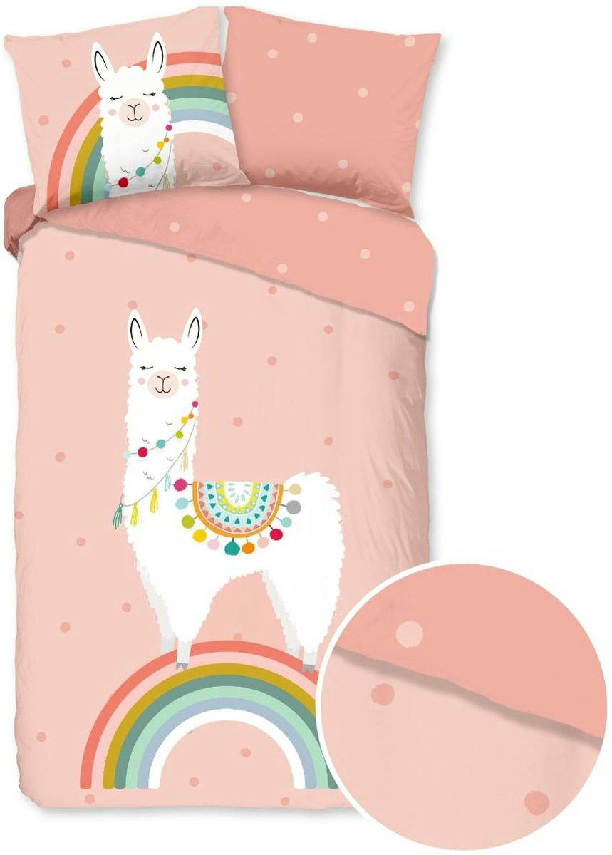 Good Morning Kinderdekbedovertrek Llama - Multi - 140 x 200 cm