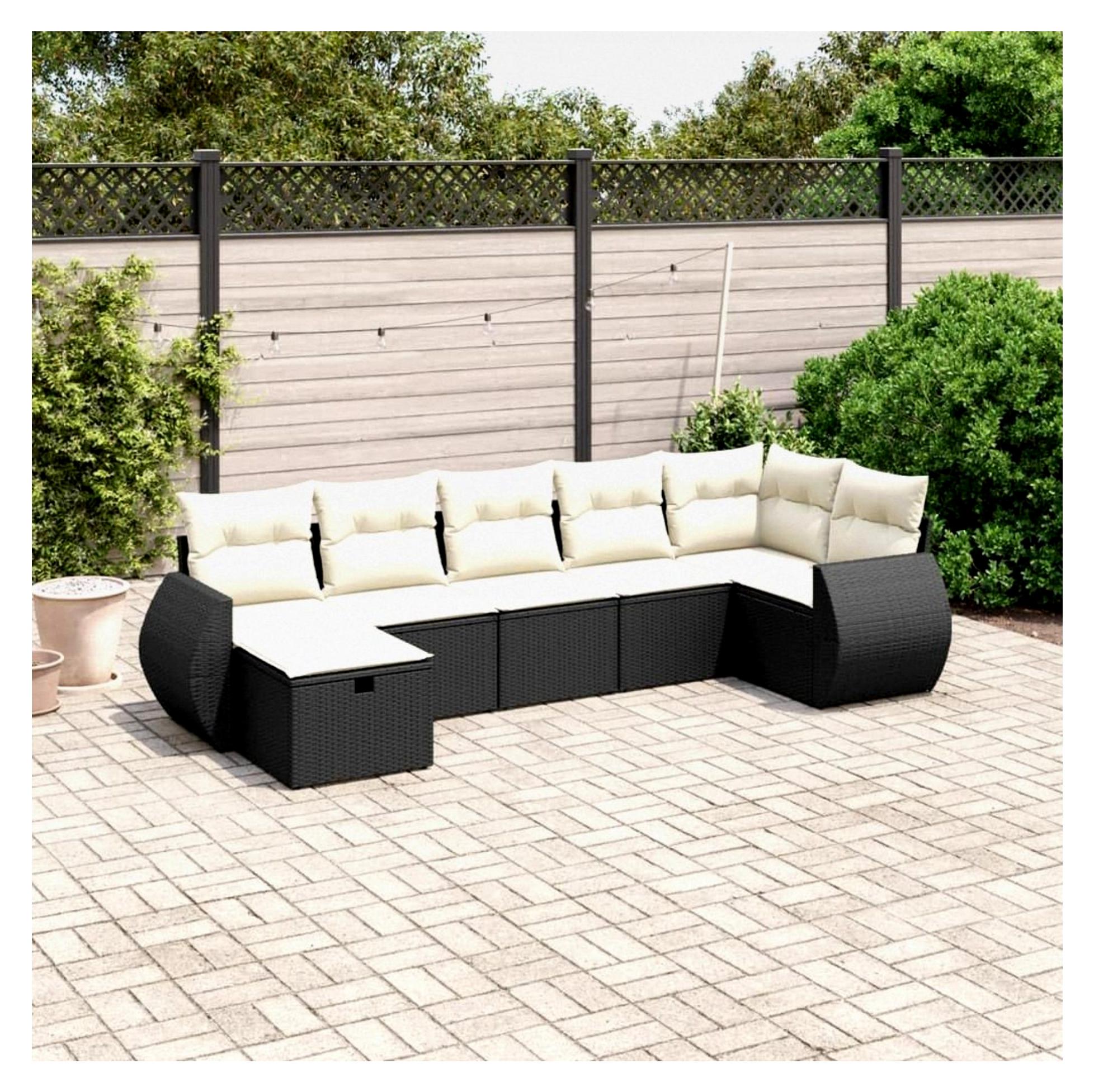 Gartenlounge mit Stauraum, Rattan Sofa, Outdoor Möbel, Ecklounge, Terrassenmöbel