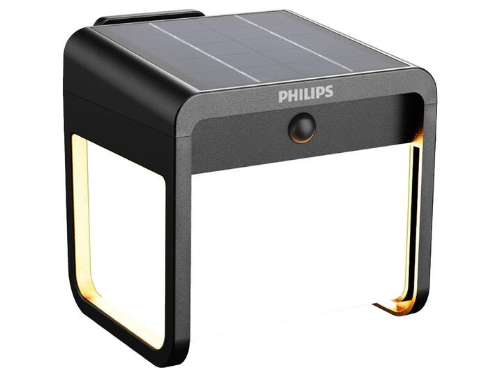 Solarlampe Philips schwarz Kunststoff B 13.2 cm - LED - Lichtfarbe: Warmweiss - Solarlampe- LED Energiesparlampe