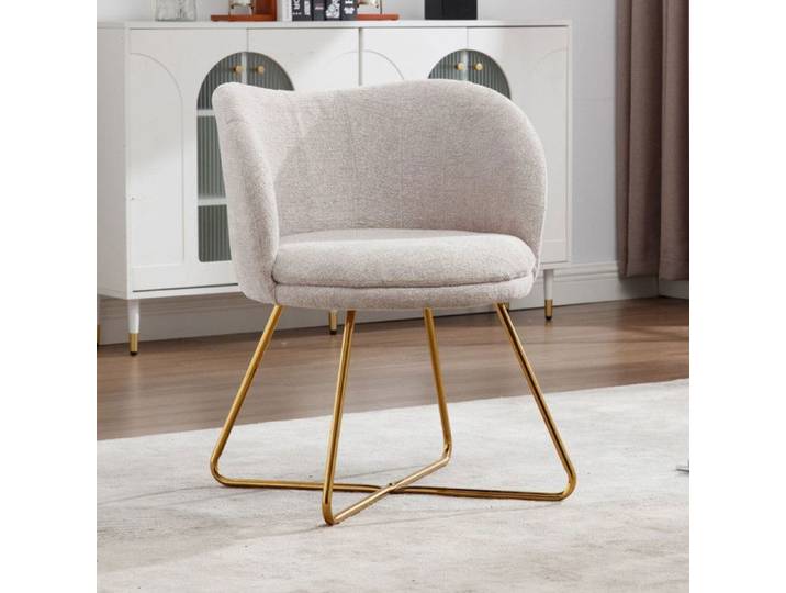 Wahson Fauteuil de Salon Fauteuils Coiffeuse Confortable Fauteuil Chambre avec Pieds doré Chaise Coiffeuse pour Salon Kaki