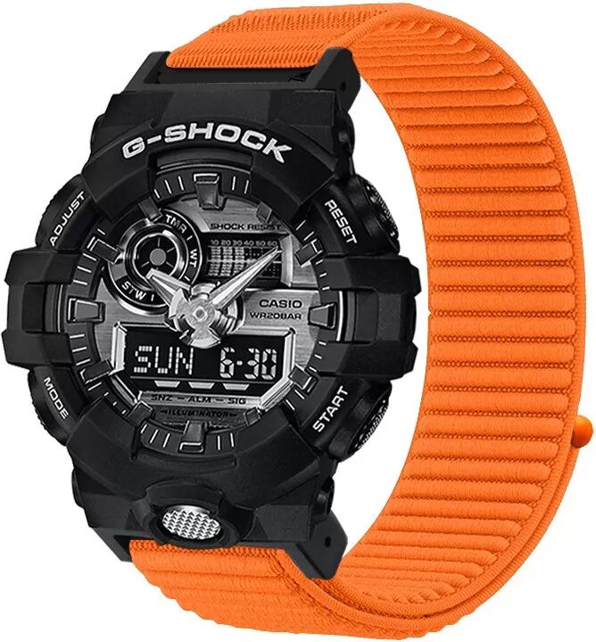 INF Atmungsaktives gewebtes Uhrenarmband kompatibel mit Casio DW5600/GA2100/GA900 Orange