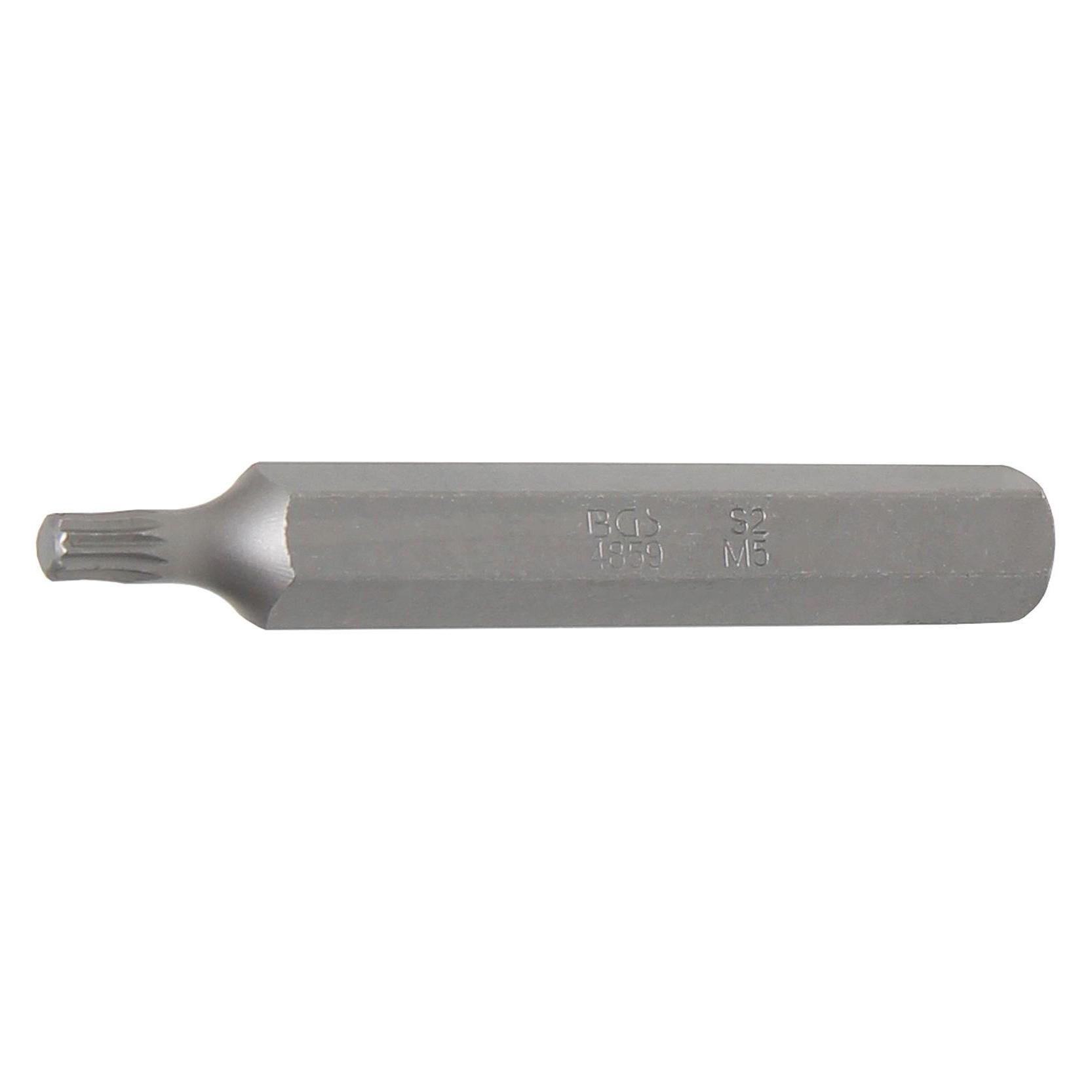BGS Bit Länge 75 mm Antrieb Aussensechskant 10 mm (3/8") Innenvielzahn (für XZN) M5 (4859)