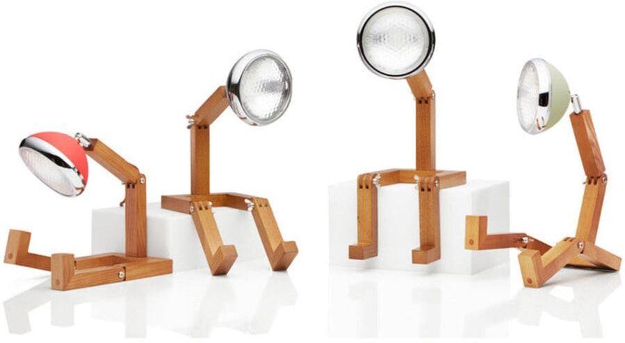 Lampe de table mr. Wattson en bois flash red Rouge 28x18x16cm