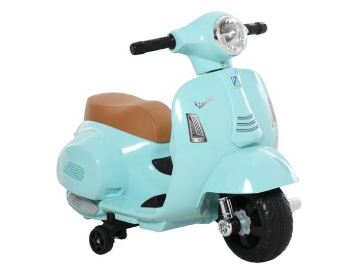 HOMCOM Elektro Motorrad Kinder Vespa 6V Elektromotorrad Stützrädern Grün