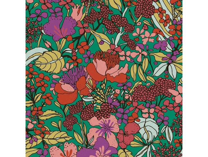 RETRO BLOEMEN BEHANG Vintage - meerkleurig groen - \ Architects Paper\ A.S. Création Floral Impression