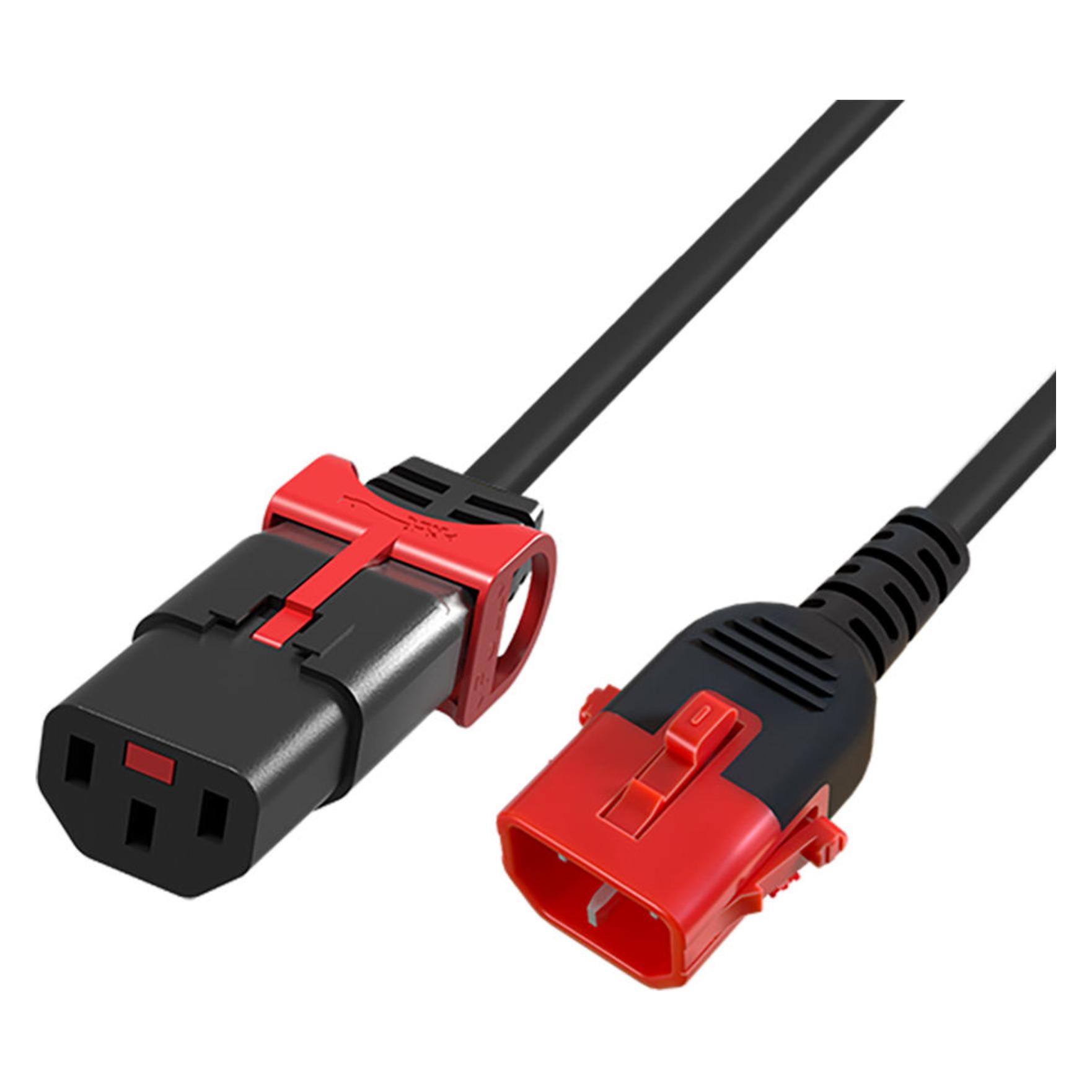 ACT Powercord C13 - C14 Dual IEC LOCK black 3 m (3 m) (AK5505)