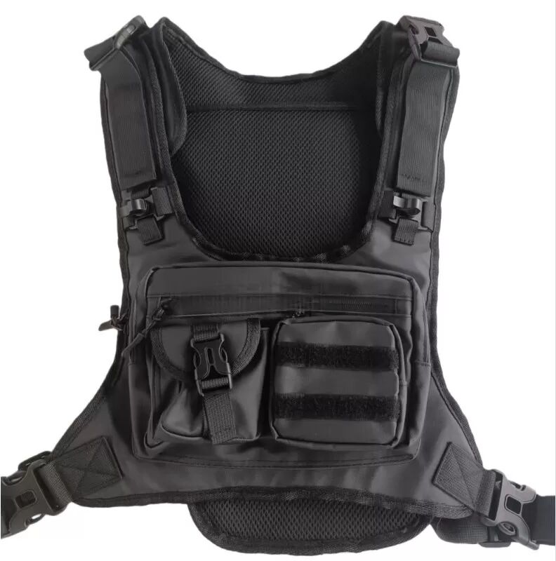 INF Outdoor Lauf- und Radweste - Sportrucksack mit mehreren Taschen Schwarz