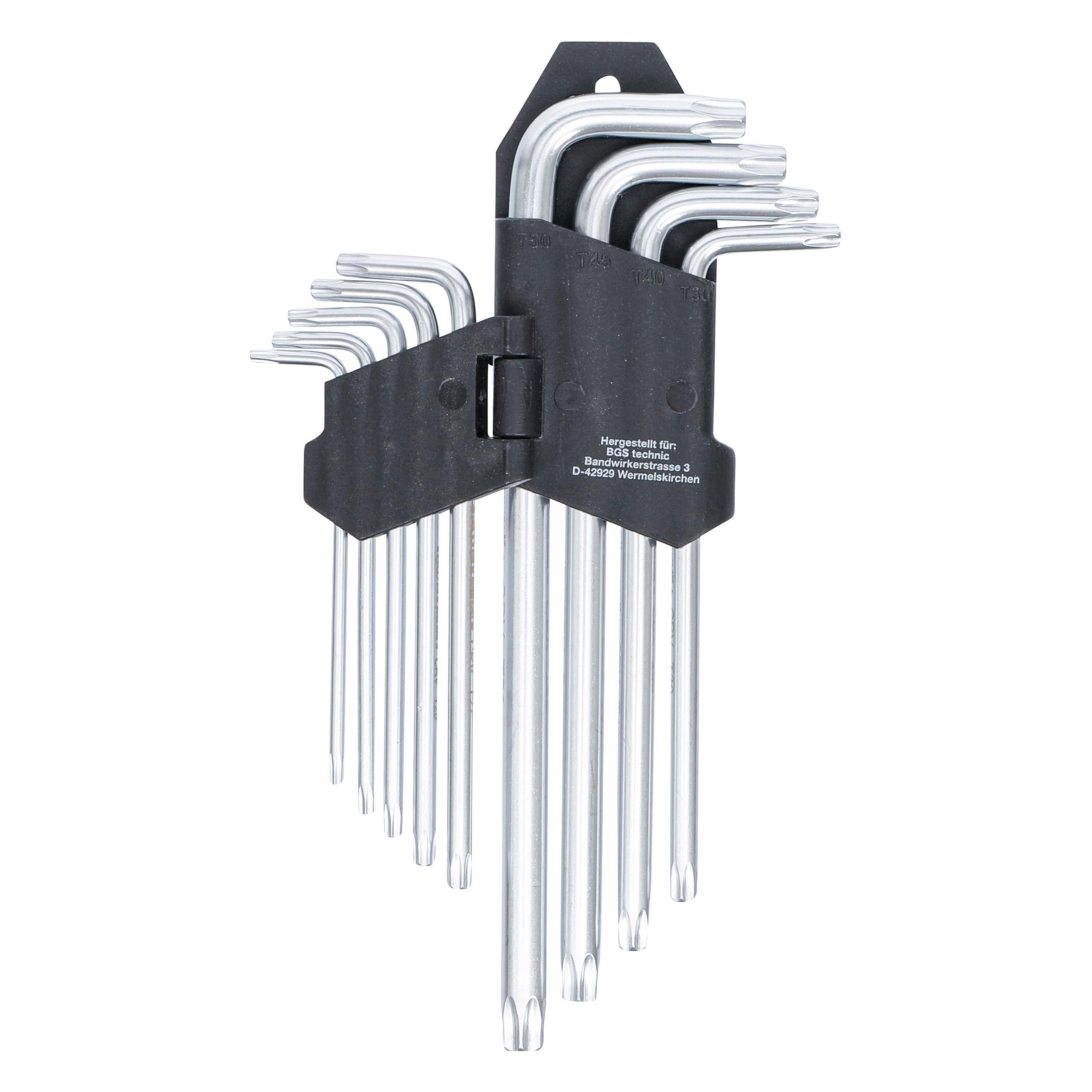 BGS Winkelschlüssel-Satz lang T-Profil (für Torx) T10 - T50 9-tlg. (T-profil) (22202669)