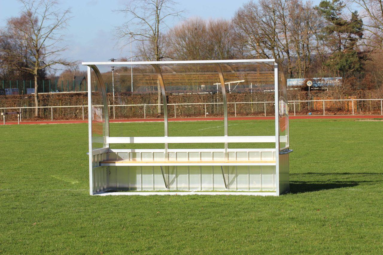 Spielerkabine Premium Plus 5 Meter Holz-Sitzbank Mit
