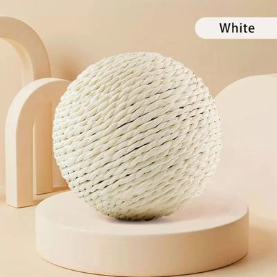 Uplifted Finds Interactive Sisal Grinding & Chasing Ball white 10 Cm