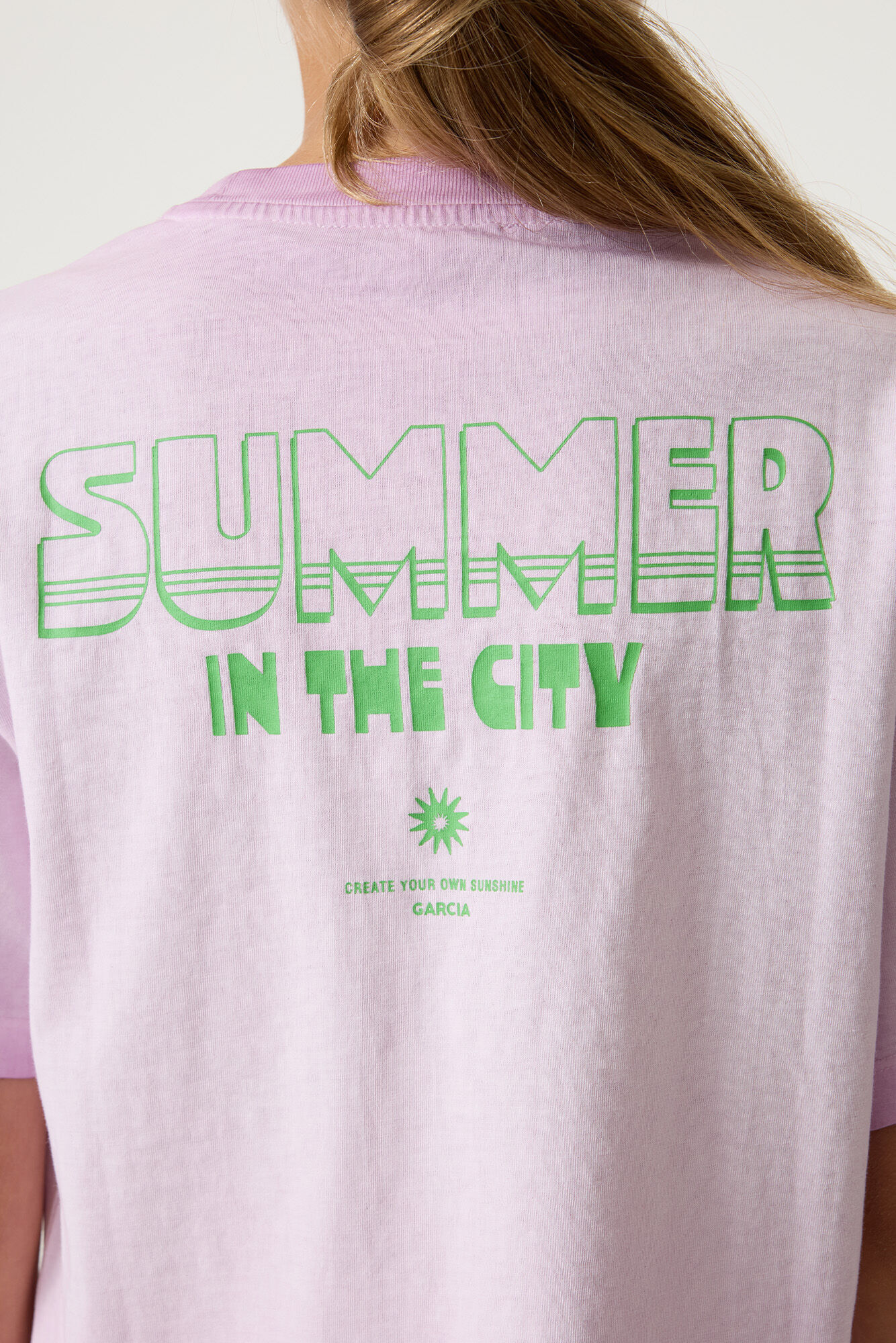 T-Shirt GARCIA, Mädchen, Gr. 176, crystal lila, Jersey, Obermaterial: 100% Baumwolle, bedruckt, regular fit normal, Rundhals, gerader Abschluss, Shirts T-Shirt, mit Print for GIRLS crystal lila 176