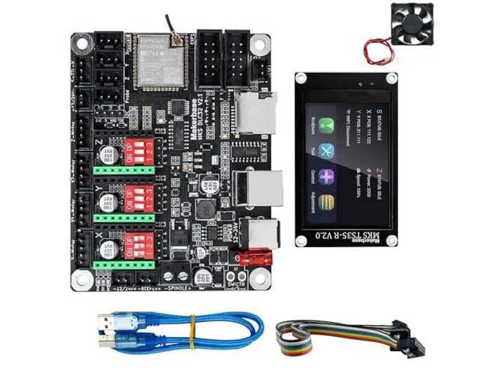 HANLEES Makerbase MKS DLC32 V2.1 Offline-Controller 32 Bit ESP32 WIFI GRBL TFT-Touchscreen für Desktop-Lasergravurmaschine (MKS DLC32-Set3)