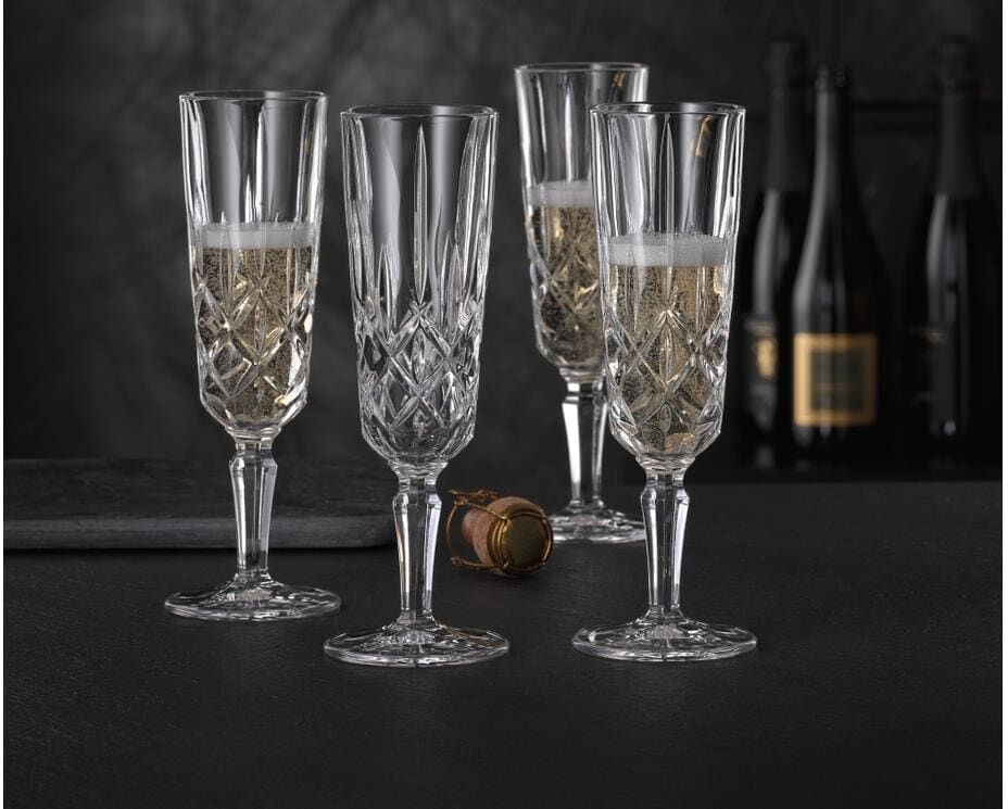 Champagnerglas NACHTMANN "Noblesse, 4 Stück", transparent, B:6,9cm H:20,4cm Ø:6,9cm, Glas, Kristallglas, Trinkgefässe, Champagnerglas transparent Ø 6,9cm x 20,4cm, 150ml, 4 Stk.