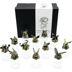 Bottom Up Shot Glasses (25ml) - Forest & Mystical Creatures - Antique Bronze