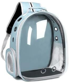 Uplifted Finds Space Capsule Transparent Breathable Pet Carrier Backpack light Blue