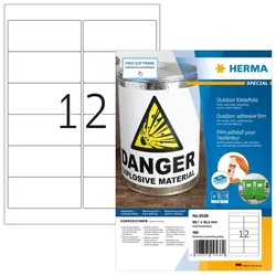 HERMA 9538 selbstklebendes Etikett Rechteck Weiß 480 Stück(e)