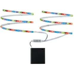 Paulmann Batterie-LED Strip MOBIL STRIPE, 9V (4xAA), 1.2W, RGBW, mit Klett-Batteriefach, 2x 80cm PAUL-70700