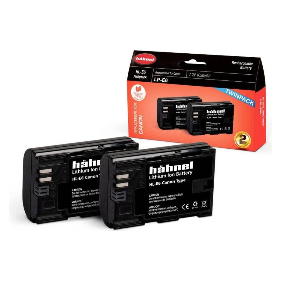 Hähnel HL-E6, 2er Kamera-Akku ersetzt Original-Akku LP-E6 7.2 V 1650 mAh (Kamera Akku) (10001601)
