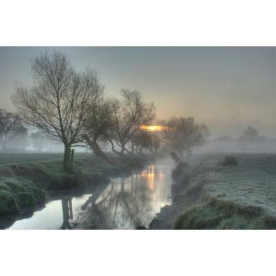 Fototapete PAPERMOON "Nebel Landschaft", bunt, B:4m L:2,6m, Vlies, Tapeten
