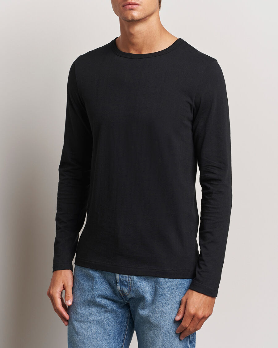 Merz b. Schwanen 1950s Classic Loopwheeled Longsleeve T-Shirt Black men L Sort