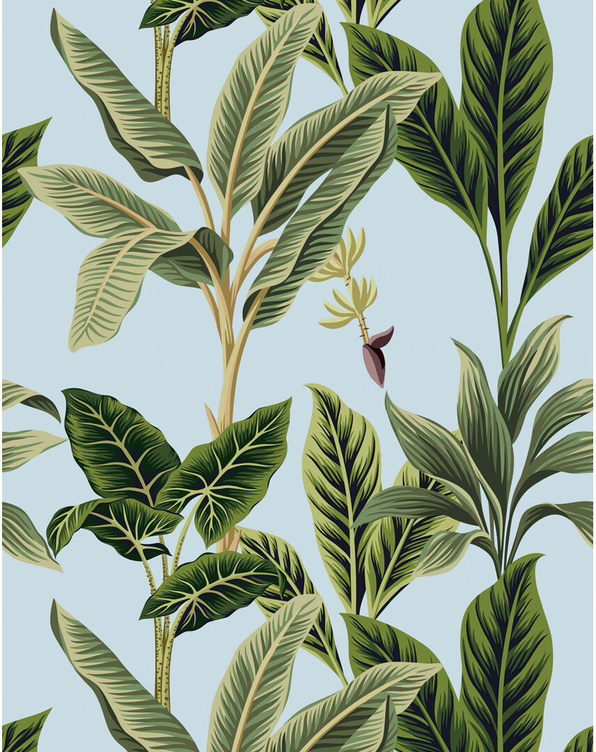 Bay Isle Home Vintage Tropical Wallpaper Blue