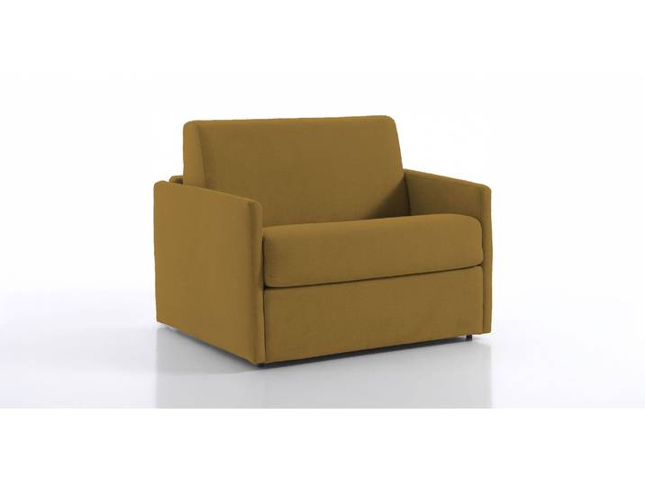 MONTPELLIER - Fauteuil convertible - Tweed, Moutarde